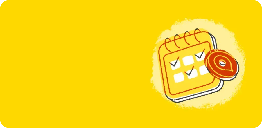 Иконка календаря на желтом фоне