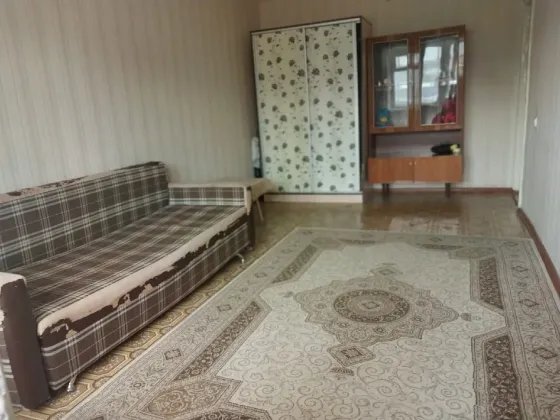Гостиная с диваном и шкафом