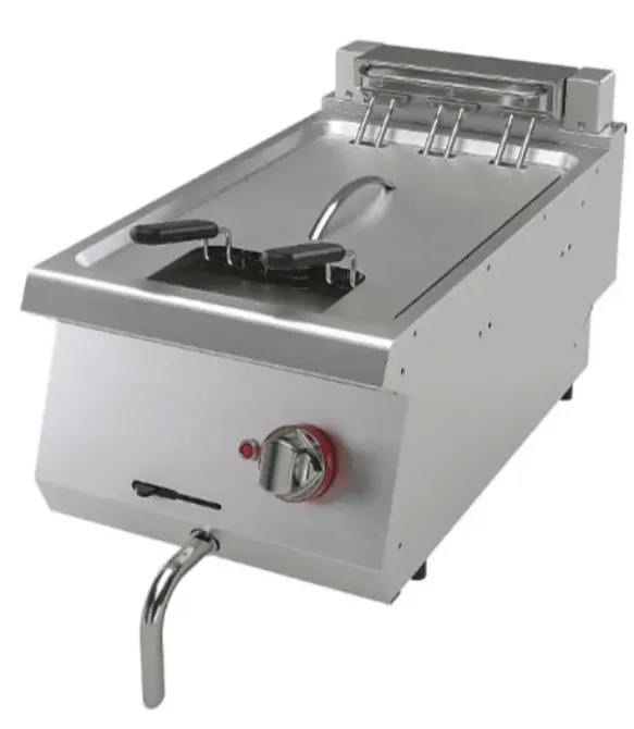 Тоттан жасалған фритюрница, қолмен басқару мен реттелетін терморегуляторы бар.