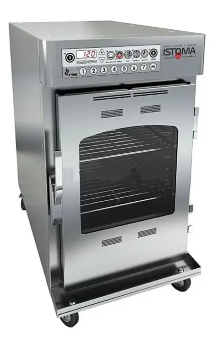 Профессиональная печь для конвекционного выпекания ISTOMA с цифровым управлением. Металлический корпус с дверцей и несколькими полками для удобного размещения продуктов