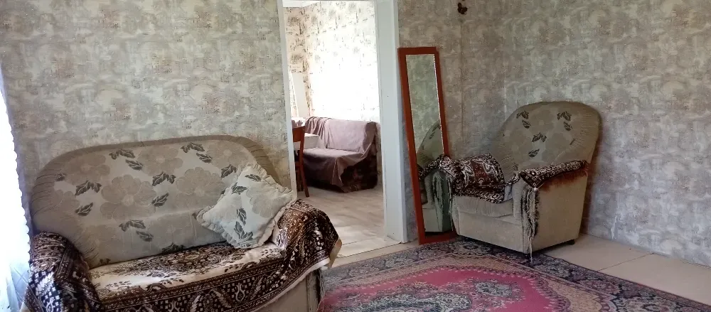 Комната с диванами и зеркалом