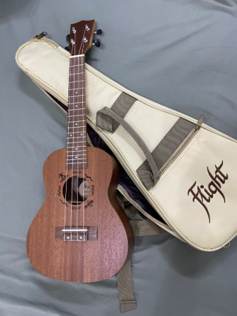 Укулеле с деревянным корпусом и чехлом марки Flight
