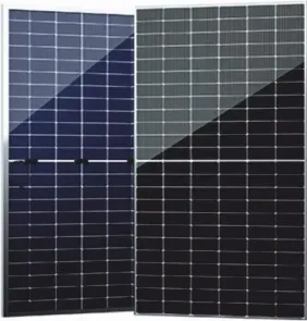 Солнечные панели с черными и синими ячейками, изображение солнечной энергетики