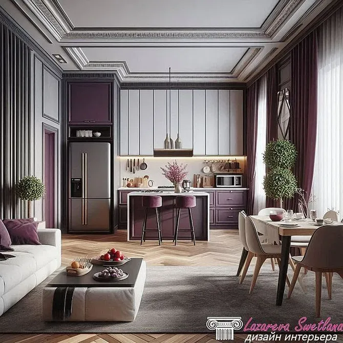 Жайлы асхана-ас үй жарқын акценттер мен жайлылықпен