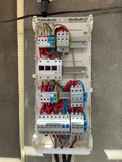 Сымдар мен қосылыстармен электрлік щит