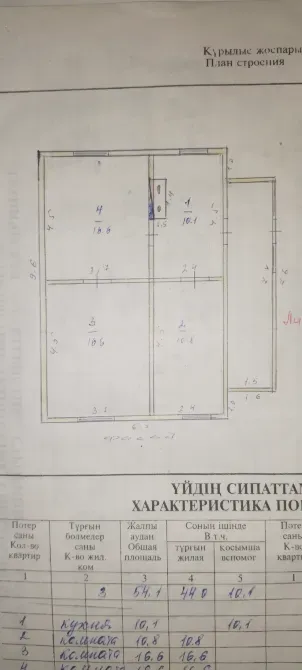 Более детальный план помещений с указанием площадей