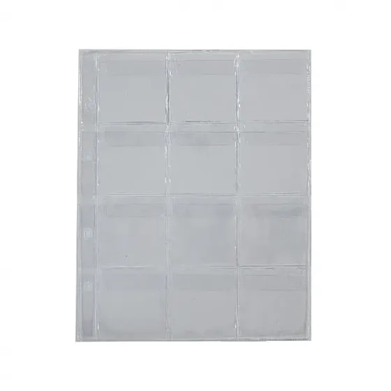 Прозрачная пластиковая папка для хранения карточек с 12 карманами для документов или коллекционных карточек