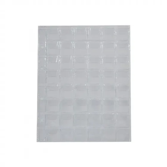 Прозрачный лист для хранения коллекционных карточек, с множеством небольших карманов для карточек