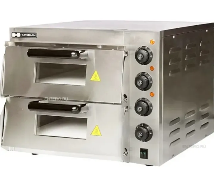 Двухкамерная пицца-печь с регулировкой температуры и металлическим корпусом