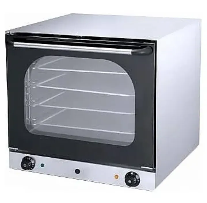 Электрическая печь с прозрачной дверцей и несколькими полками для запекания и приготовления пищи