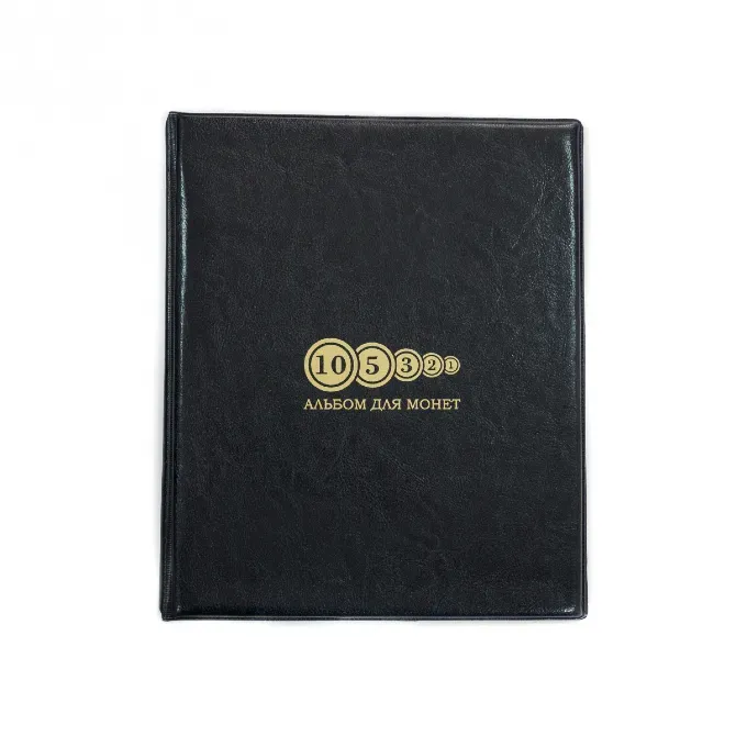 Альбом для монет, черный, с золотыми буквами, коллекционный предмет