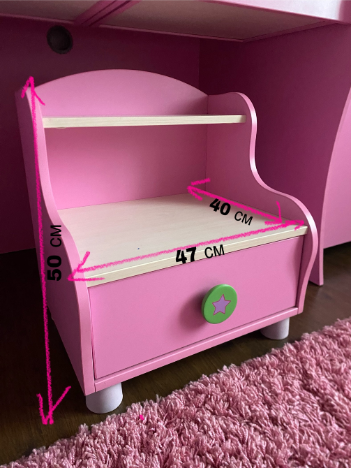 Ночной столик с размерами в детской комнате