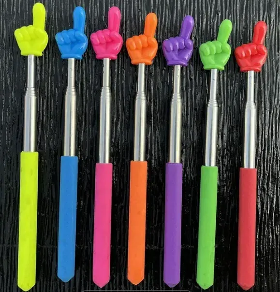 Күлкілі қаламдар, жоғарғы саусақпен, түрлі түстер