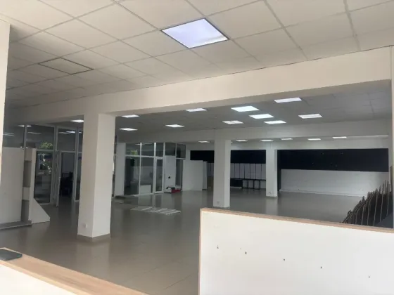 Пустое офисное пространство с высокими потолками и дверями