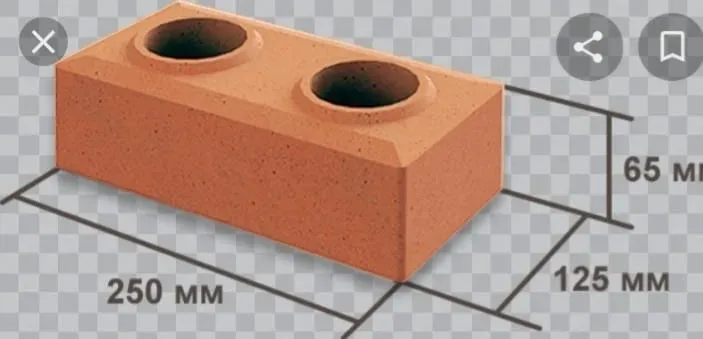 Чертеж строительного блока с размерами
