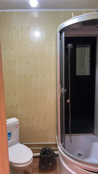 Тойдану және душ кабинасы бар санитарлық торабы