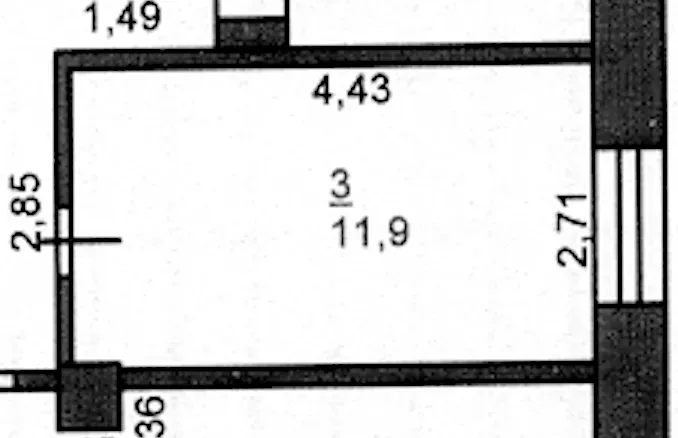 Планировка помещения с размерами комнат