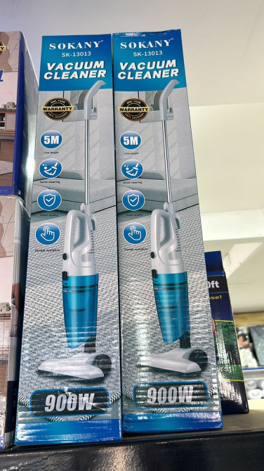 Sokany SK-13013 пылесосының қуаты 900W және кабель ұзындығы 5 метрлік упаковкасы.