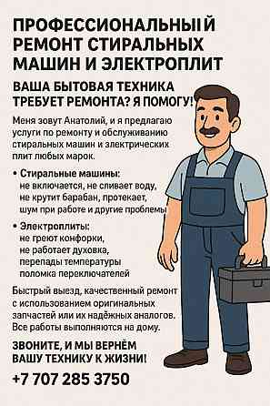Профессиональный ремонт стиральных машин и электрот плит