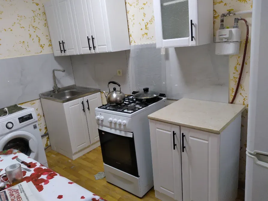 Кухонный угол с мойкой и бытовой техникой