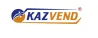KAZVEND компаниясының логотипі, жарқын түстер мен графикалық элементтерді пайдалану арқылы стильдендірілген.