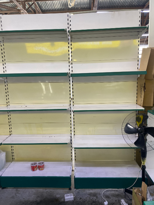 Пустые полки для продуктов без товаров