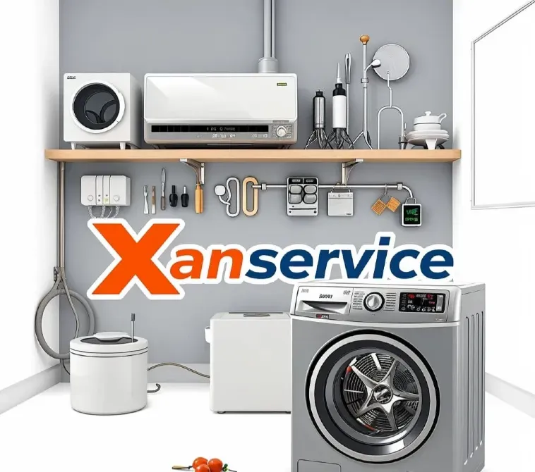 Сервисный центр по ремонту стиральных машин с инструментами и запасными частями