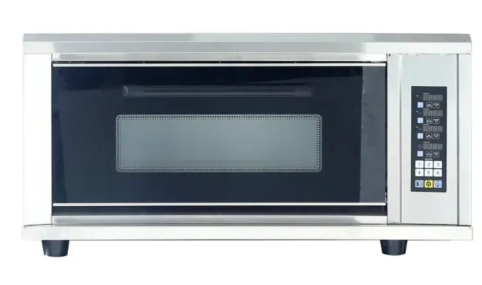 Современная кухонная печь с металлическим корпусом и стеклянной дверцей для запекания и приготовления пищи