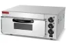 Бір бөлімді температураны басқарумен жабдықталған пицца үшін электр пеші. Айна бетті болат корпус және бүйірлік желдету торлары.