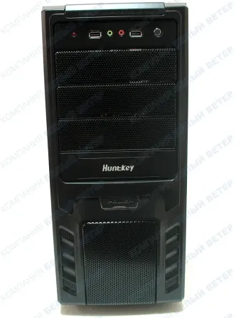 Huntkey компьютерінің корпусы алдыңғы панель және қосылу интерфейстерімен