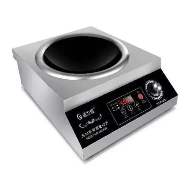 Индукционная плита с сенсорным управлением и круглой конфоркой. Подходит для профессионального использования на кухнях ресторанов и кафе