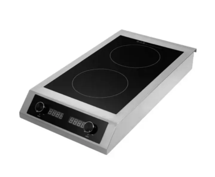 Стеклокерамическая плита с двумя конфорками и цифровым дисплеем