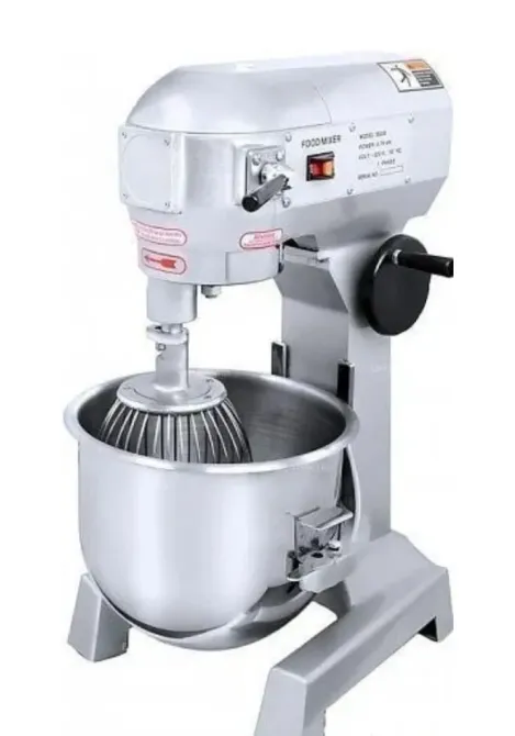 Профессиональный кухонный миксер с металлической чашей и венчиком