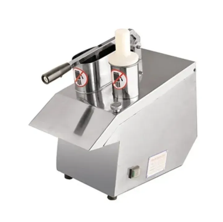 Машина для нарезки овощей из нержавеющей стали с двухспиральной конструкцией и защитными знаками безопасности