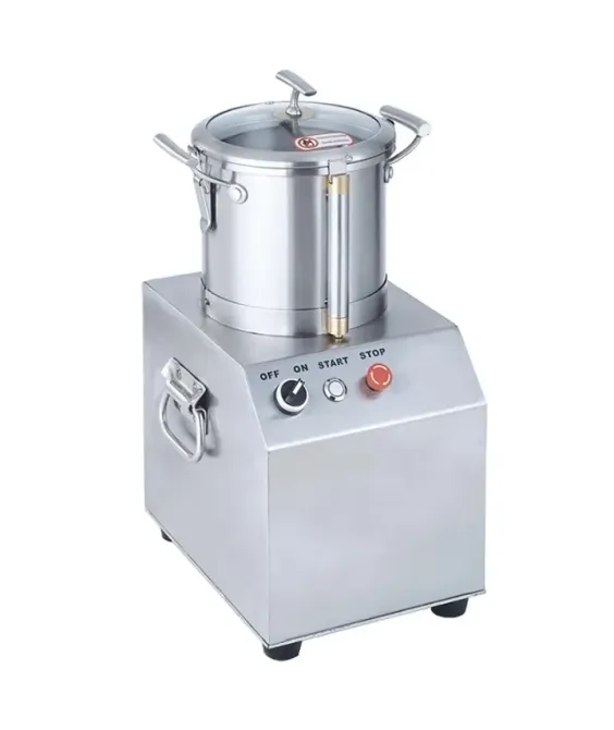 Мощный электрический кухонный комбайн с металлическим корпусом и управлением на передней панели