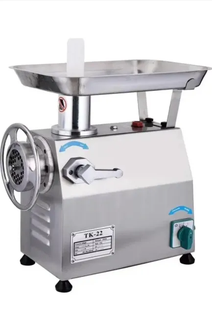 Кухонная мясорубка модель TK-22 из нержавеющей стали с металлическим лотком и ручкой управления