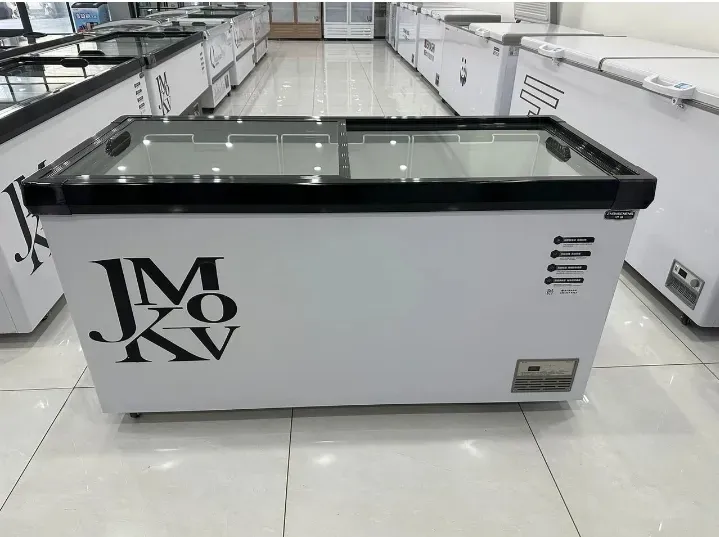 Холодильный ларь JMO KV с двумя стеклянными крышками и современным дизайном