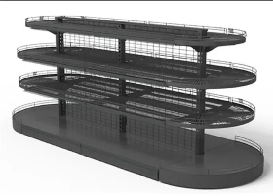 Витрина с товарами в супермаркете