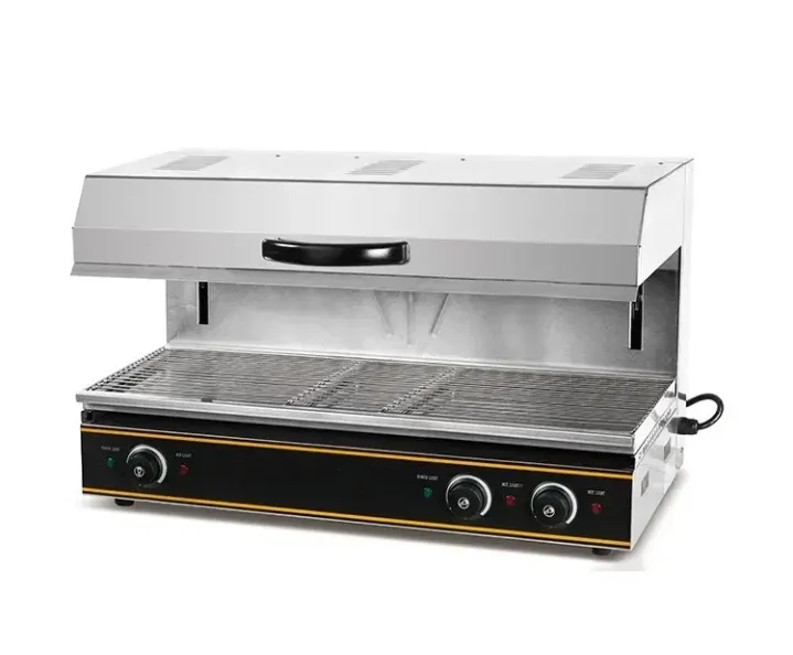 Электрическая гриль-решетка с верхней крышкой и двумя контроллерами температуры