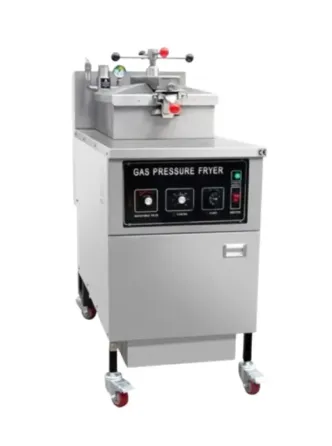 Газовая фритюрница под давлением, предназначенная для жарки продуктов. Высокое качество изготовления и надежные компоненты. Используется в ресторанах 