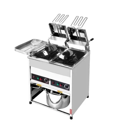 Фритюрница с тремя корзинами и системой управления, предназначенная для ресторанов и коммерческой кухни