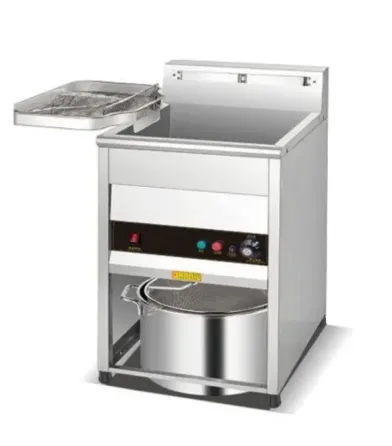 Электрическая фритюрница с открытой крышкой и нержавеющей стальной конструкцией