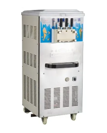 Машина для мороженого с несколькими подачами, металлический корпус, колеса для передвижения