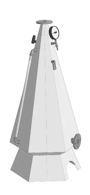 Модель устройства с конусной формой для промышленных процессов