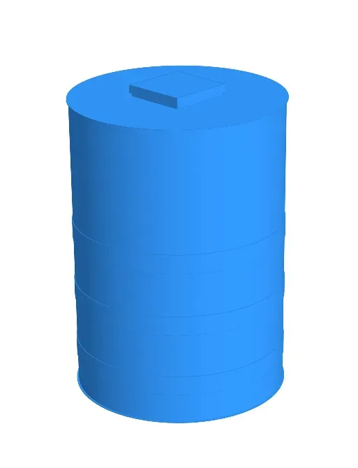 Синяя цилиндрическая ёмкость с плоской крышкой