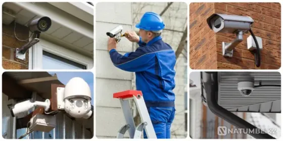 Монтаж видеокамеры на стене здания