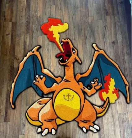 Коврик в форме белого медведя на черном фоне