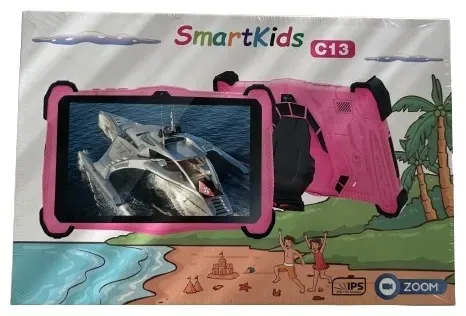 Упаковка планшета SmartKids C13 с изображением на экране и ярким дизайном