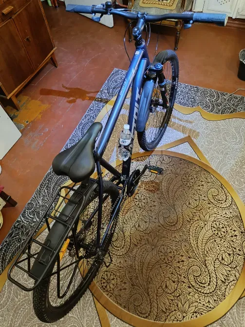 Велосипед с задним багажником в интерьере