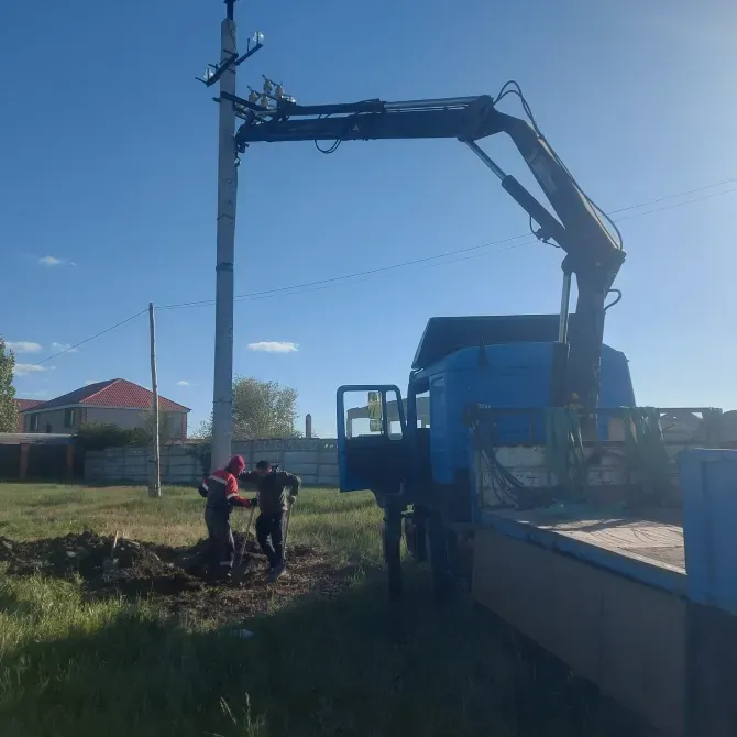 Работы по установке столба